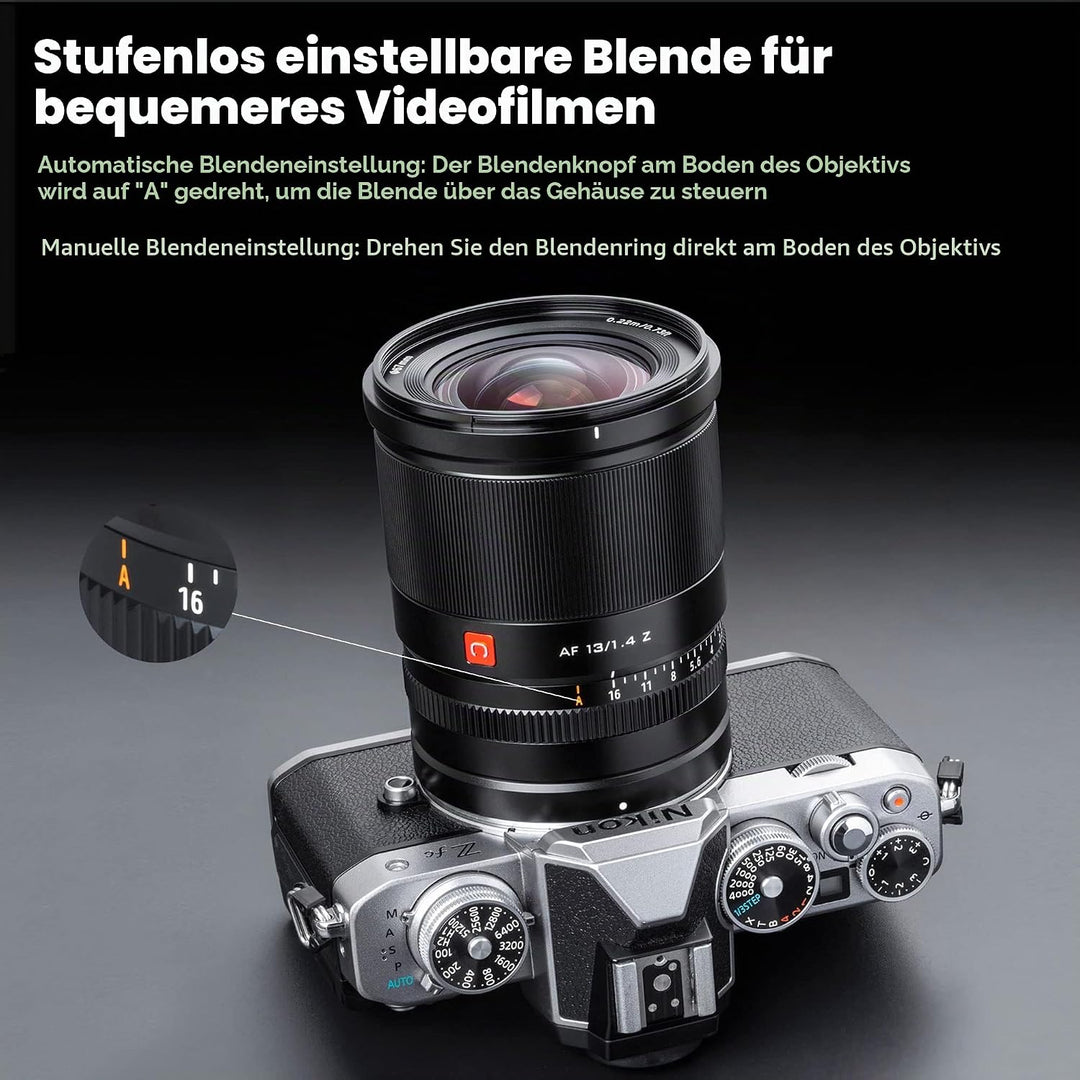 VILTROX AF 13mm F1.4 APS-C Objektiv für Nikon Z-Mount, Ultra-Weitwinkel-Autofokus Prime-Objektiv für