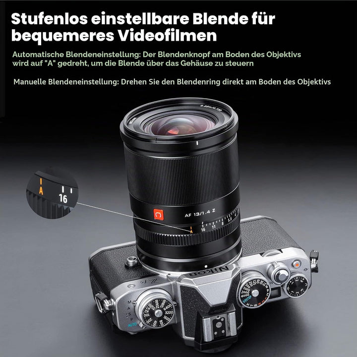 VILTROX AF 13mm F1.4 APS-C Objektiv für Nikon Z-Mount, Ultra-Weitwinkel-Autofokus Prime-Objektiv für