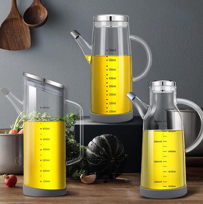 XiaoShenLu Olivenöl Spender Flasche, Speiseöl Essig für Küche, Grill, Pasta, Salate und Backen, 650m