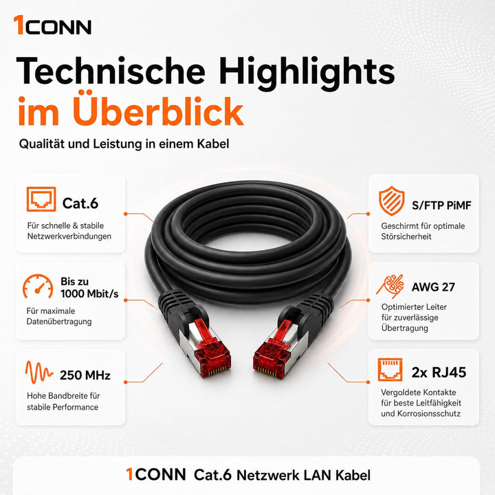 Cat6 Netzwerkkabel 10 X 1m Color 10 Ethernetkabel Lankabel Cat6 Lan Netzwerk Kabel Sftp Pimf Patchka