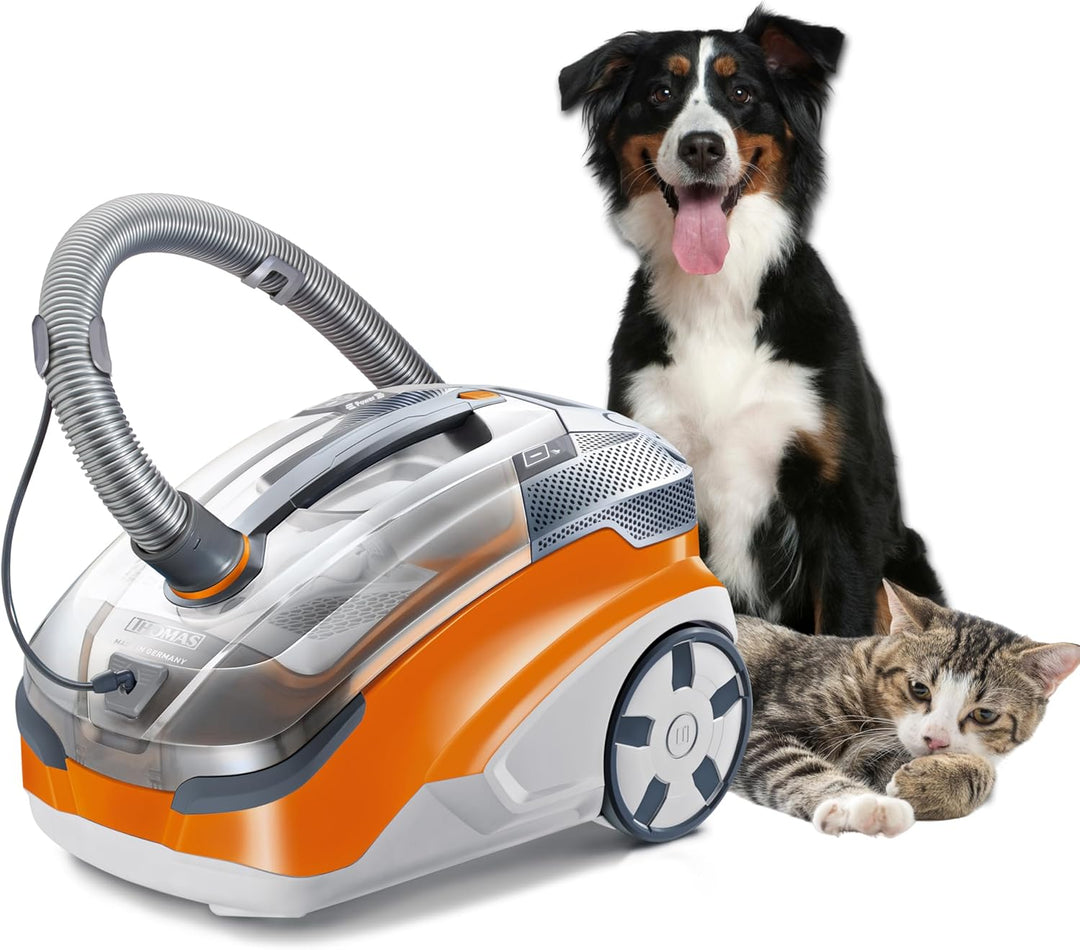 Thomas 788568 Aqua + PET & Family Staubsauger ohne Beutel Orange/Grau 48,6 x 31,8 x 34,7 cm, 1.8 lit