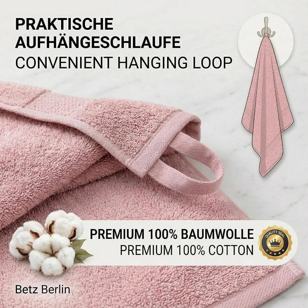 Betz Berlin 6er Set 2X Maxi Duschtuch 100 x 150 cm 4X Handtuch 50 x 100 cm 100% Baumwolle Farbe Lotu