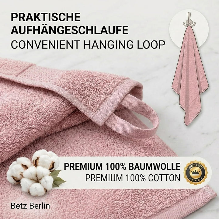 Betz Berlin 6er Set 2X Maxi Duschtuch 100 x 150 cm 4X Handtuch 50 x 100 cm 100% Baumwolle Farbe Lotu