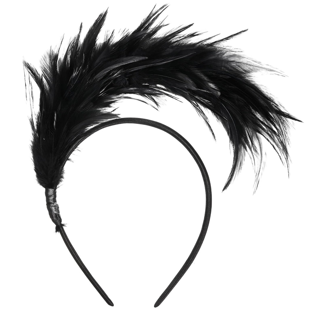 Dilunave Bunt Feder Stirnband Fascinator Regenbogen Haarreif Cosplay Haarbänder Karneval Kopfschmuck