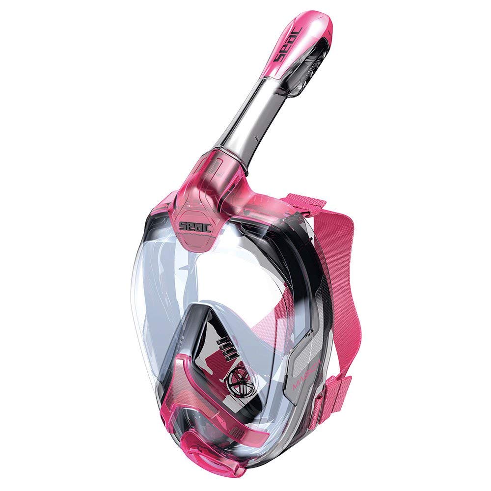 Seac Magica, Maschera Snorkeling Full Face Integrale Anti Appannamento Con Morbido Facciale rosa Jun