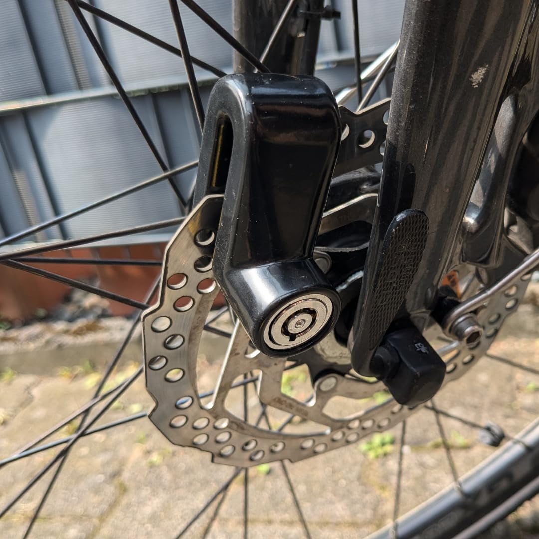 Bremsscheibenschloss 170 mit Halterung – robustes, wetterfestes Schloss für Motorrad & Fahrrad – kom