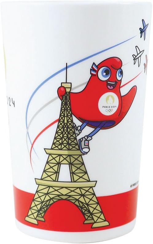 FUN HOUSE Olympique Games Paris 2024 Geschirrset JO 6 Teller 22 cm, 6 Schalen 16 cm und 6 Gläser 220