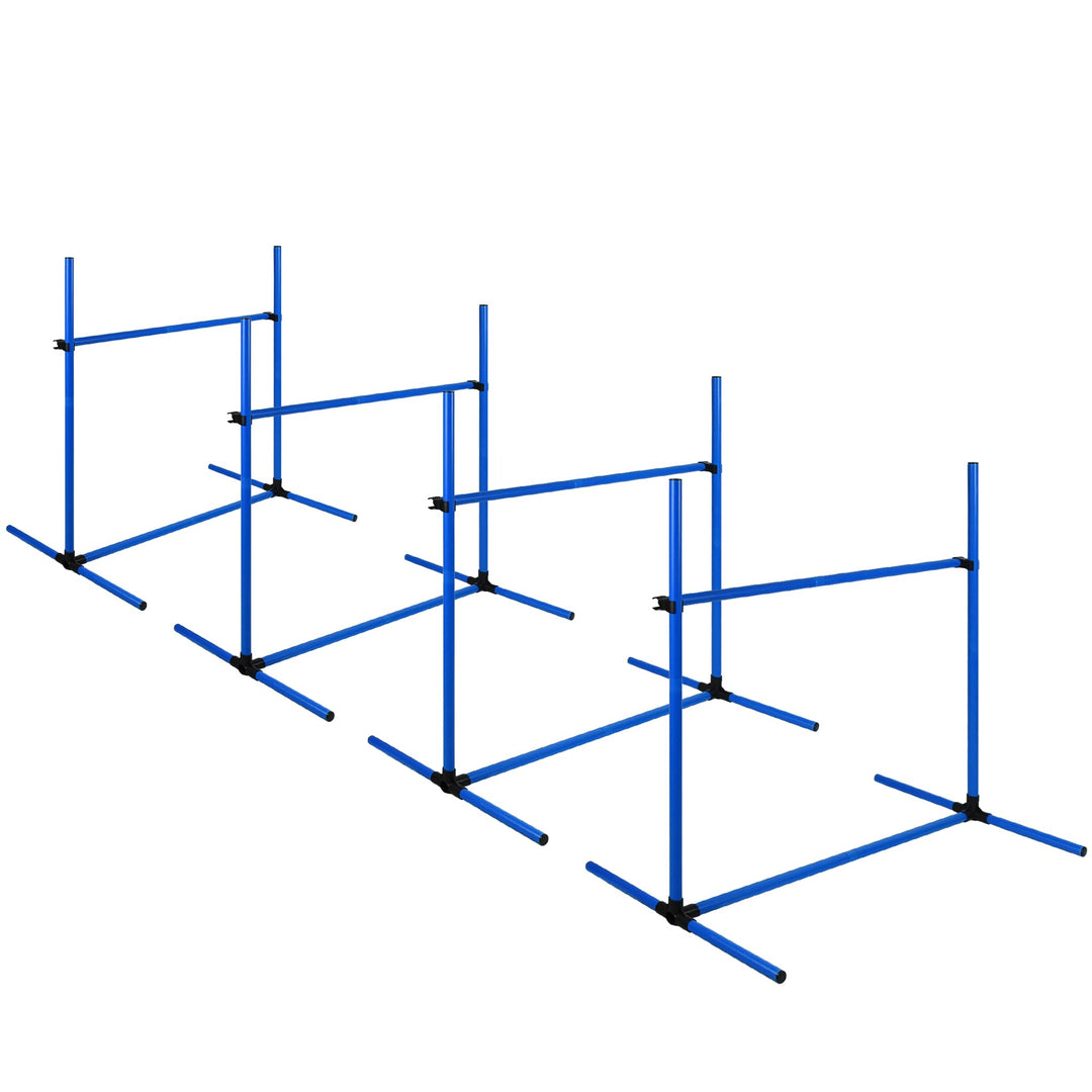 4X Agility Set Hunde Slalomstangen Hund Training Set Höhenverstellbar Kunststoff Hürdenset Hobby Hor