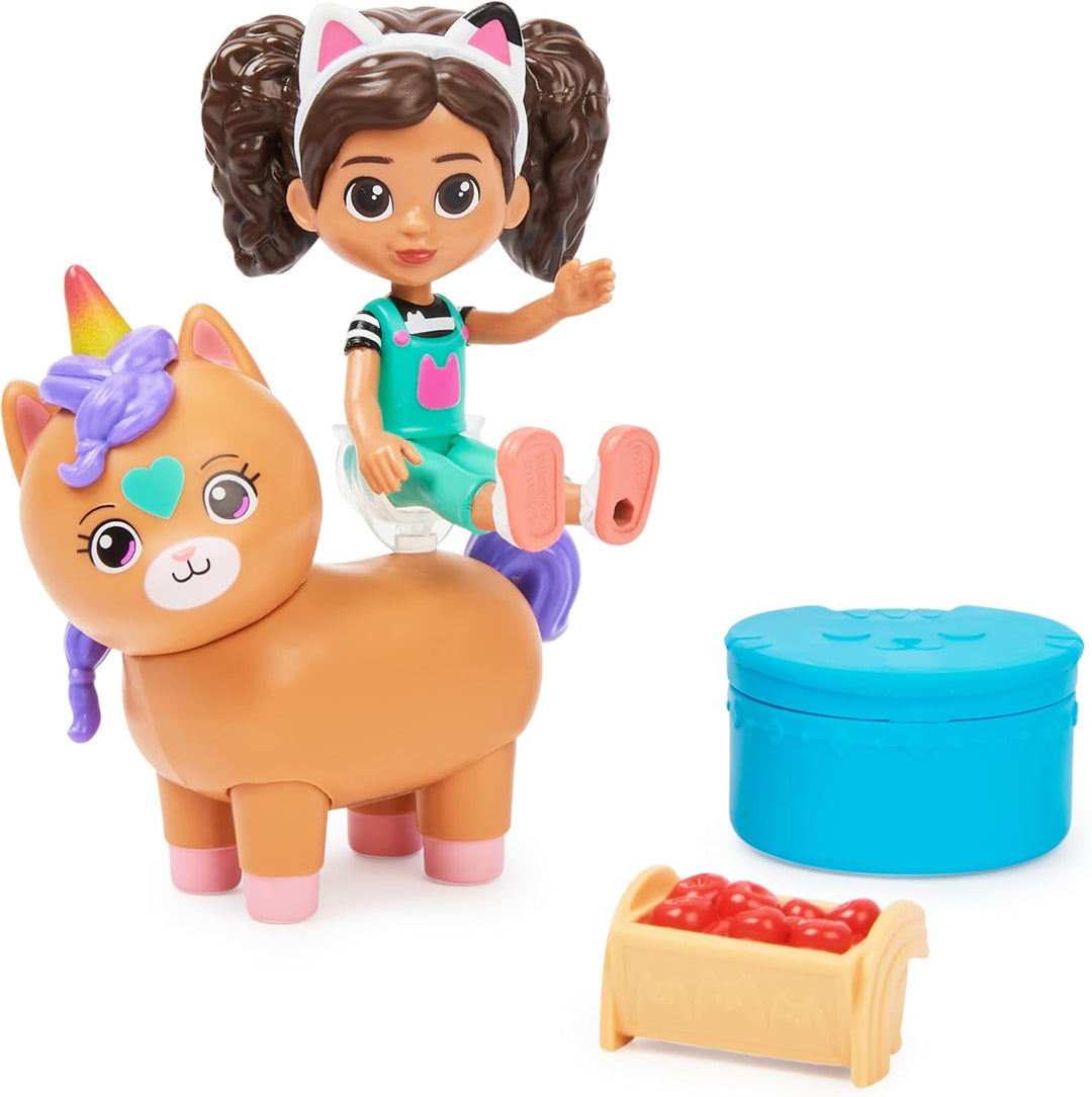 DREAMWORKS GABBY'S DOLLHOUSE - Cat-tivity Set – Kittycorn Pferd - Set mit Gabby und Kico dem Regenbo