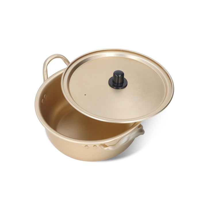 Koreanischer Ramen-Topf Koreanische Ramen-Nudelpfanne Aluminium Tragbarer Ramen-Topf mit Deckel Ramy