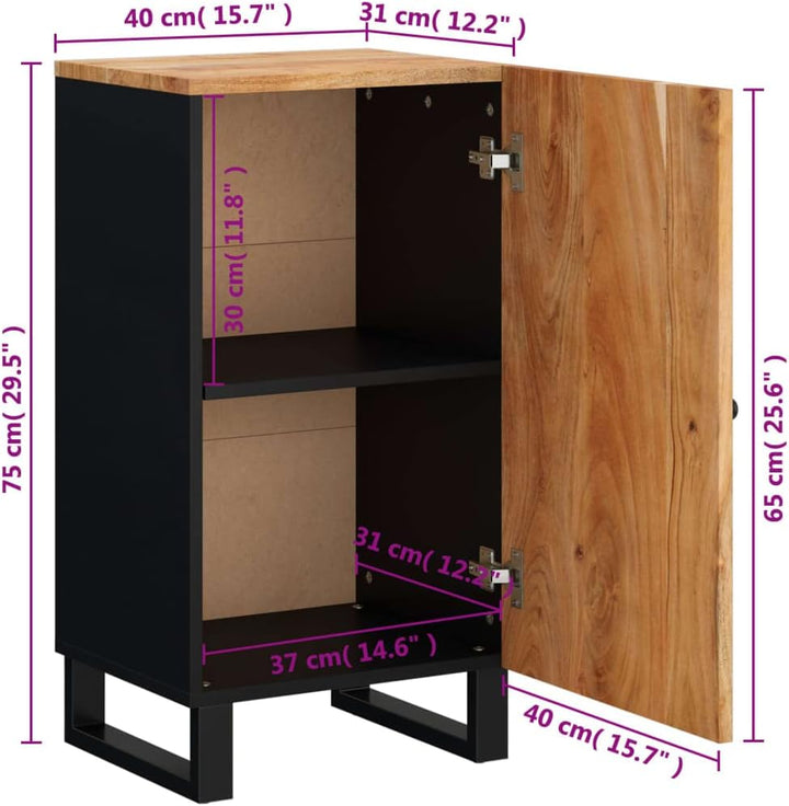 vidaXL Sideboard, Highboard mit Tür, Kommode Beistellschrank mit Eisenbeinen, Wohnzimmerschrank Anri