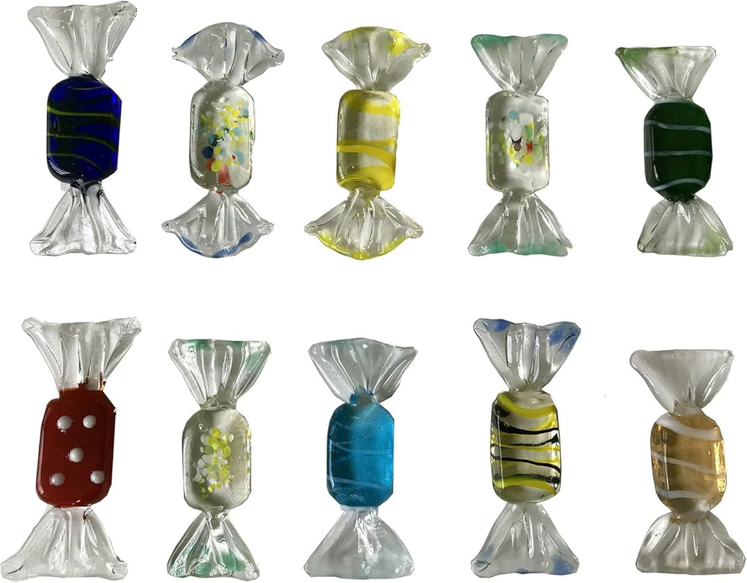 20 Stück handgefertigte Glasbonbons Dekor Vintage-Stil aus Muranoglas, für Zuhause, Party, Hochzeit,