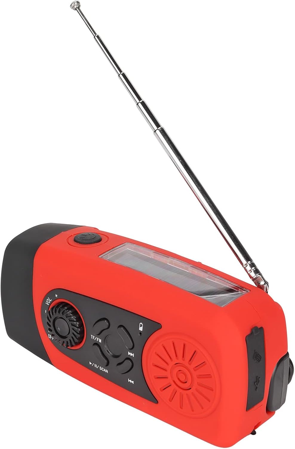 Emergency Handkurbel Radio, Tragbares Solarbetriebenes Wetterradio mit LED Taschenlampe 2000mah Powe