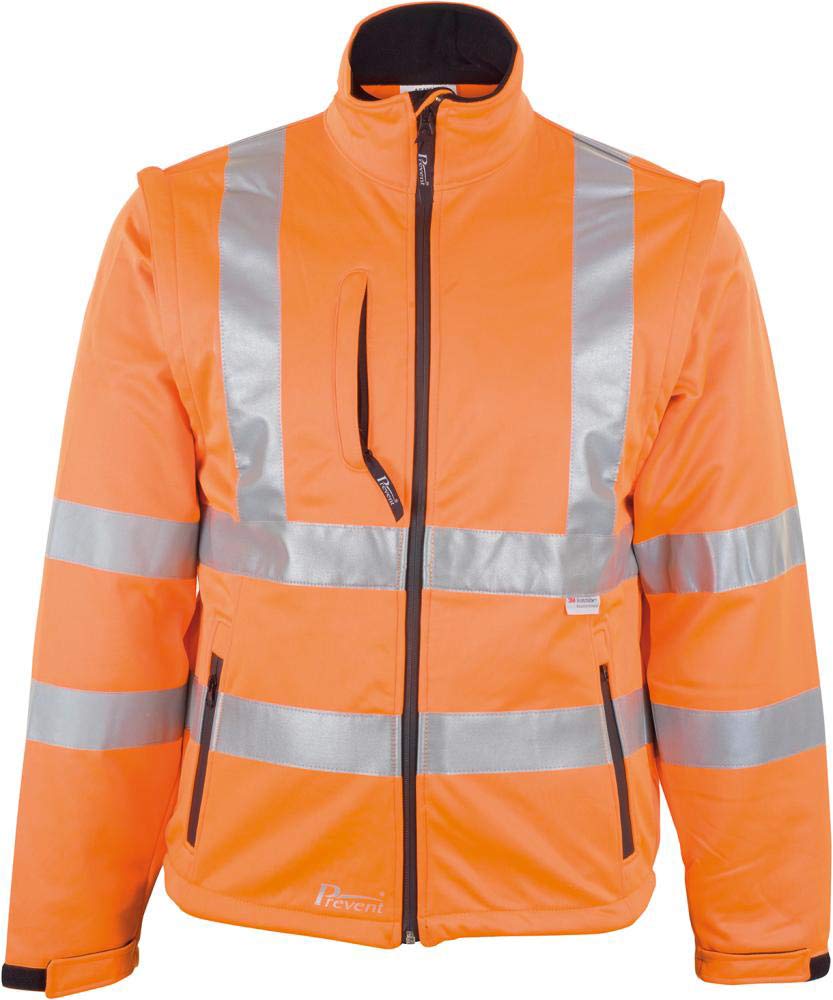Prevent Warnschutz-Softshell-Jacken 8060O, leuchtorange, Gr. L, L