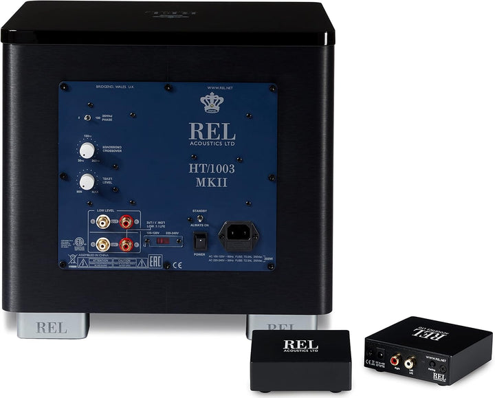 REL HT/1003 MKII 25,4 cm betriebener Subwoofer – kompaktes Design mit Class-D-Verstärker für tiefe B