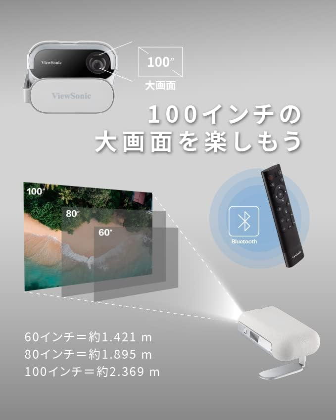 ViewSonic M1 Pro Portabler LED Beamer (HD, 600 Lumen, integrierter Akku, HDMI, USB, USB-C, WLAN Konn