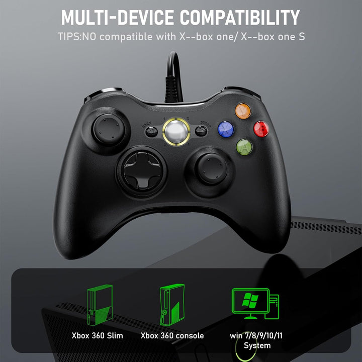 Diswoe Controller 2er Pack für PC Xbox 360, PC Controllers 2er Pack Wired USB Gamepad mit Kabel Joys