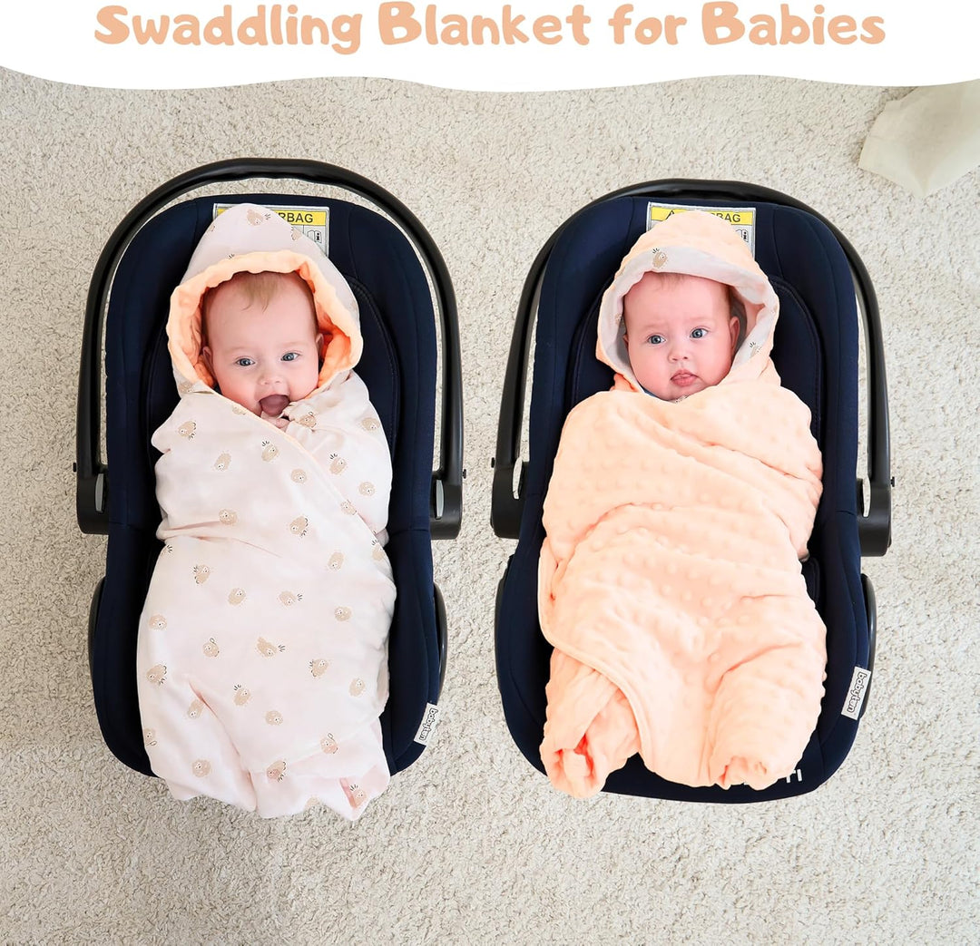 amo nenes Baby Einschlagdecke 100% Baumwolle, Universal Einschlagdecke Babyschale 90 x 90cm, Herbst-