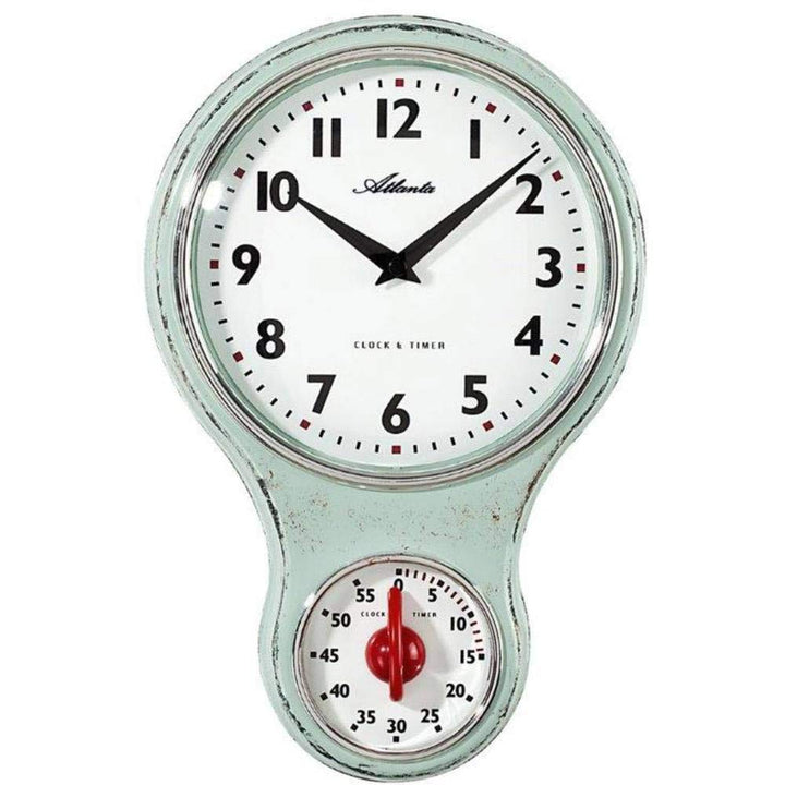 Atlanta Uhren 6124/6 Quarz Wanduhr 205 mm x 65 mm x 31 mm Hellgrün