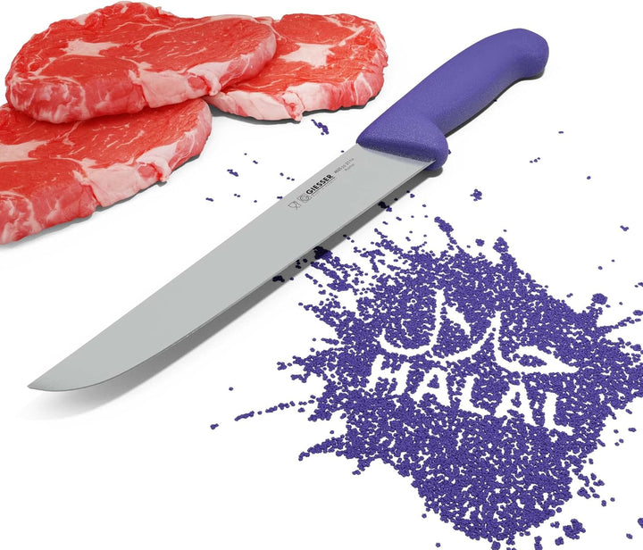 Giesser seit 1776 - Made in Germany - Schlachtmesser 21 cm Halal, lila, nachhaltiger griff, rutschfe