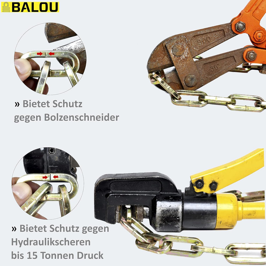 Kettenschloss Fahrrad 75 cm - Fahrradschloss Kette Sicherheitsstufe 10 - Motorrad Schloss Bike Lock,