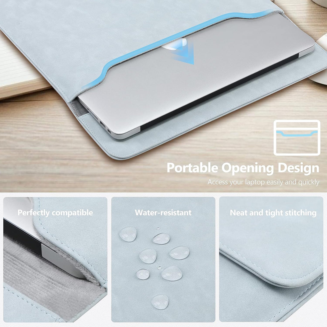 HYZUO 13 Zoll Wildleder Laptop Hülle für MacBook Air 13,6/13 M4 M3 M2 M1 2025-2018, MacBook Pro 13 M