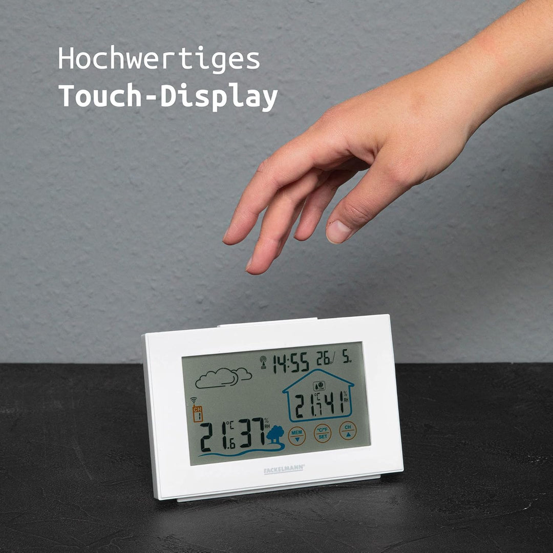 Fackelmann 16403 Digitale und digitale Innen-/Aussenwetterstation, Temperaturmonitor, Radiowecker, U
