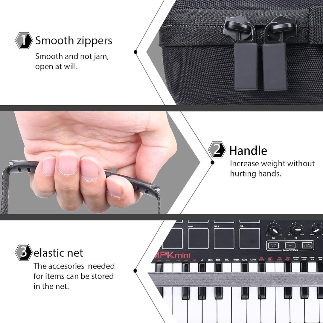 co2CREA Case Hart reiseschutzhülle Etui Tasche für AKAI Professional MPK Mini MK3 /MPK Mini MKII 25-