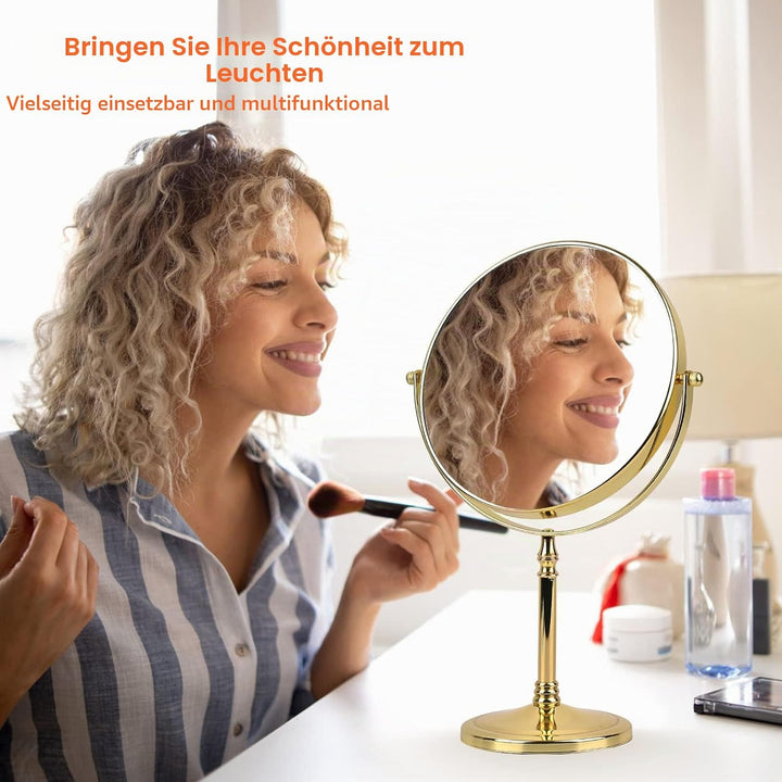 Ohotecy Kosmetikspiegel 8 Zoll Makeup Spiegel 10X &amp; 1X VergrösserungTischspiegel, Doppelseitiger Ver