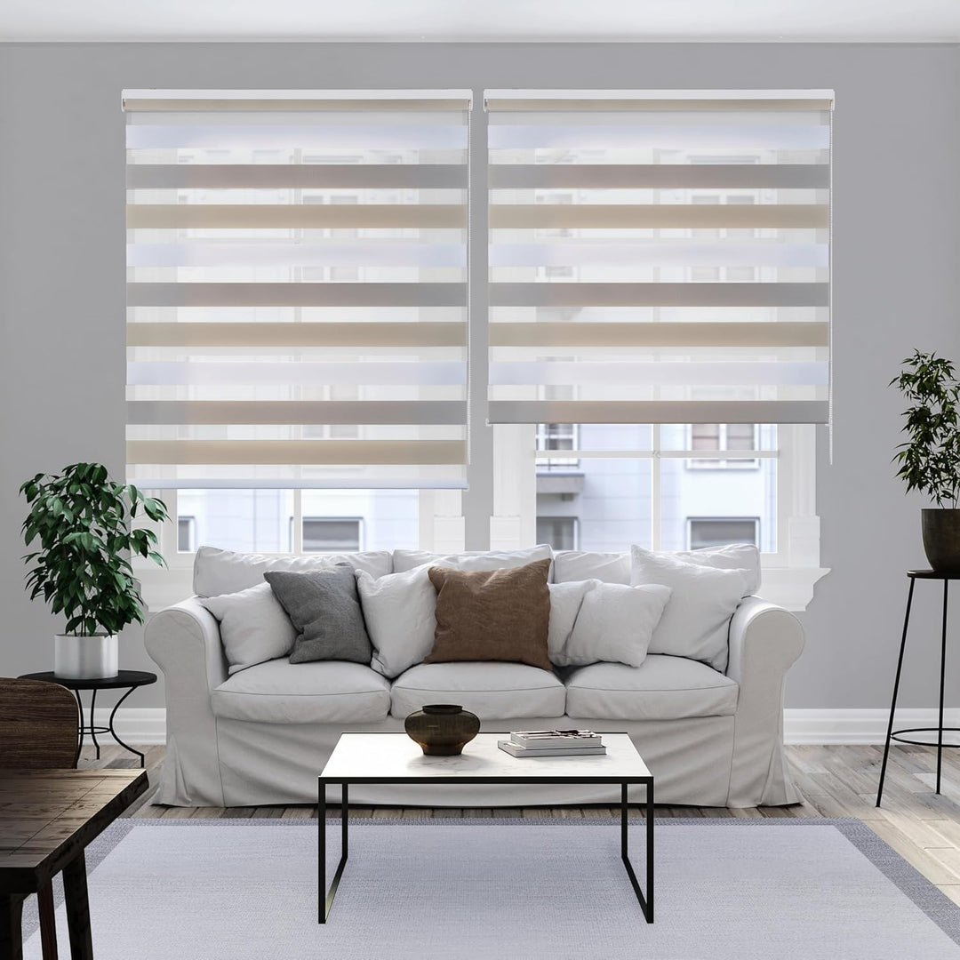Doppelrollo Fensterrollo lichtdurchlässig & verdunkelnd Duo Rollo ideal für Innenräume Sonnenschutzr