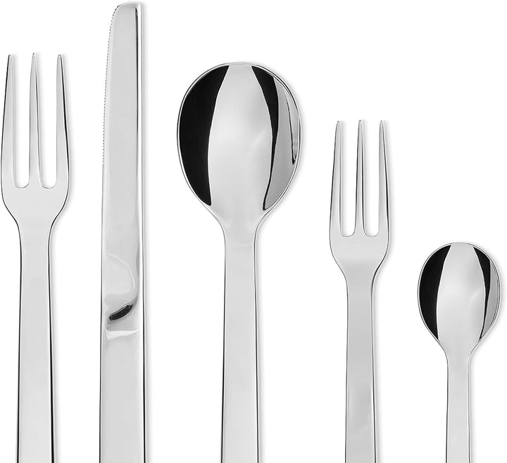 Alessi DC05S5 Santiago Besteckset 5tlg. Tafellöffel,Tafelgabel,Tafelmesser, Teelöffel und eine Desse