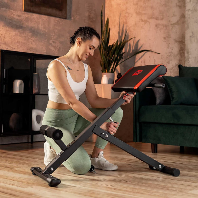 Hop-Sport Rückentrainer Hyperextension 45° Bauchtrainer HS-1016 klappbares Fitnessgerät für