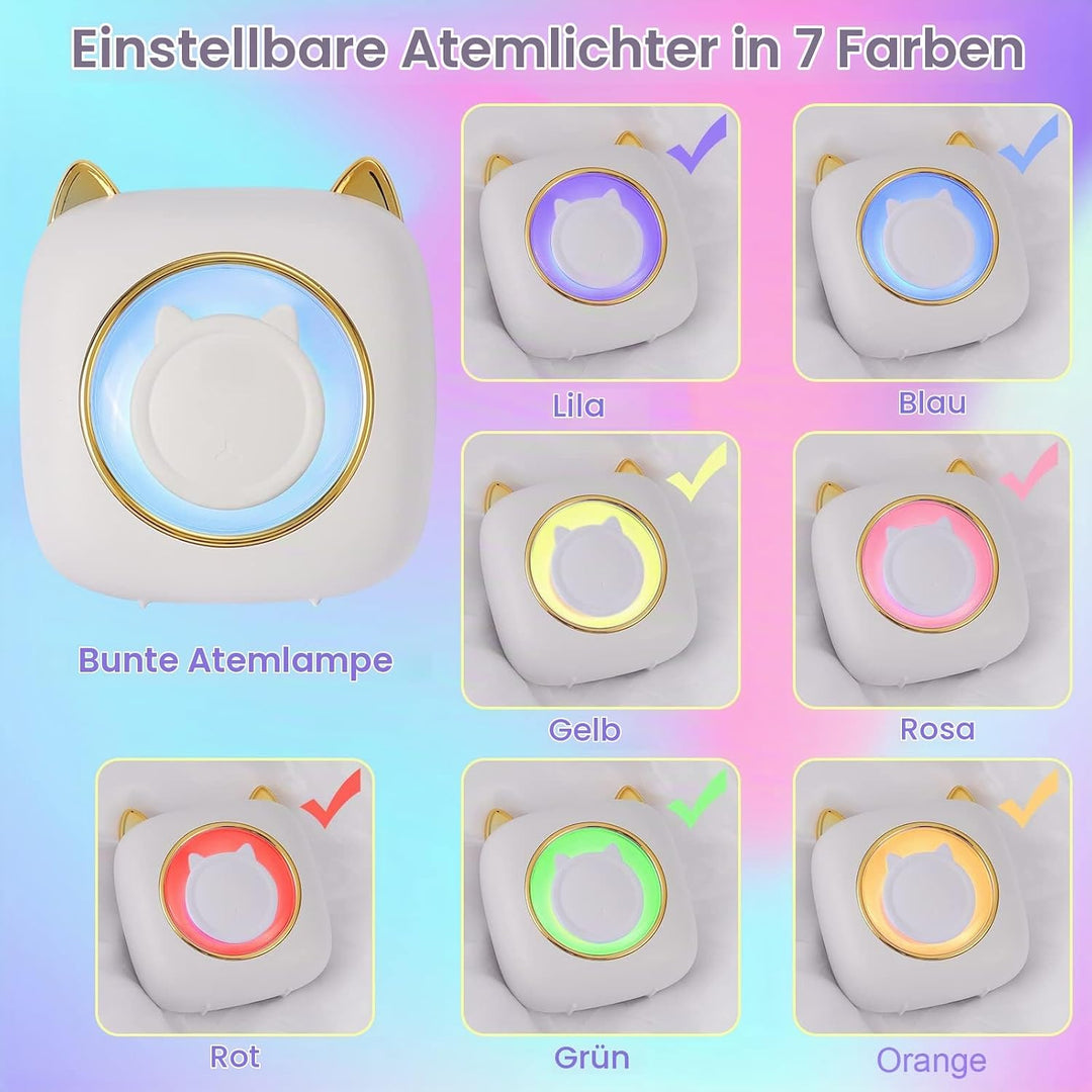 GuKKK Mini Drucker, Mobiler Fotodrucker, Tragbarer Mini Fotodrucker mit 7 Farben LED, Wireless Fotod