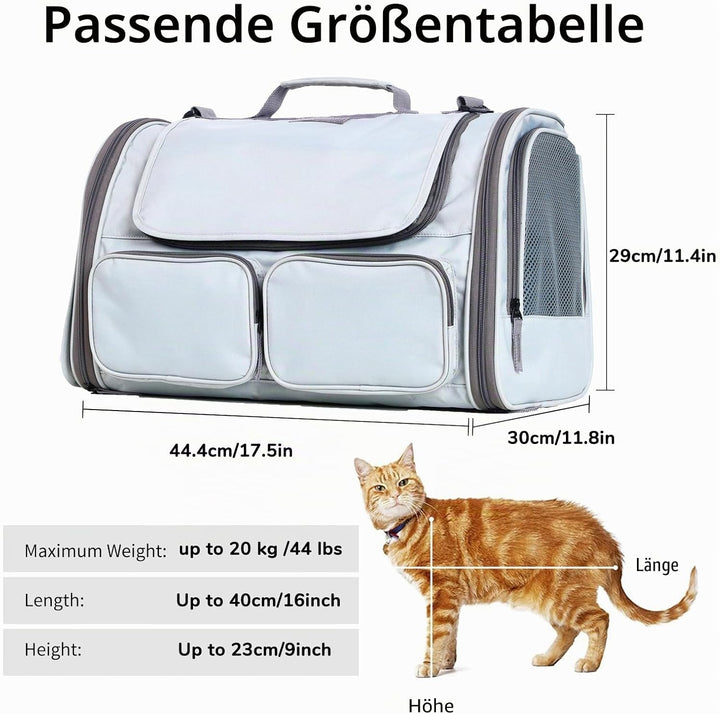 FUKUMARU Transportbox Katze, Faltbare Katzentransportbox, Transportbox Hund mit Reisetasche, Transpo