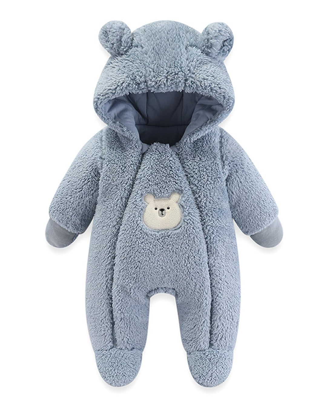 WYTbaby Baby Overall Winter Fleece Warm Schneeanzug Baby Romper Mit Kapuze Für Jungen Mädchen 0-12 M