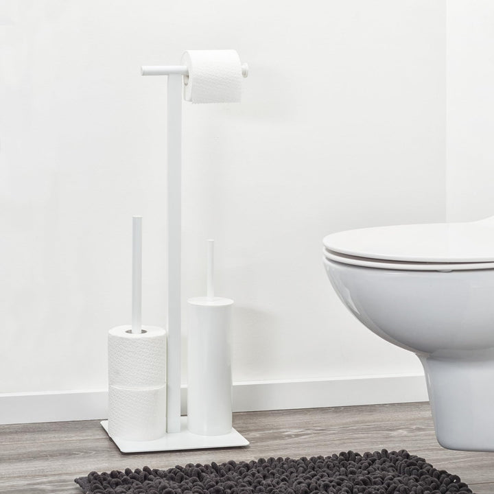 Sealskin Stand WC-Garnitur und Toilettenpapierhalter Square, WC-Butler aus Metall, Farbe: