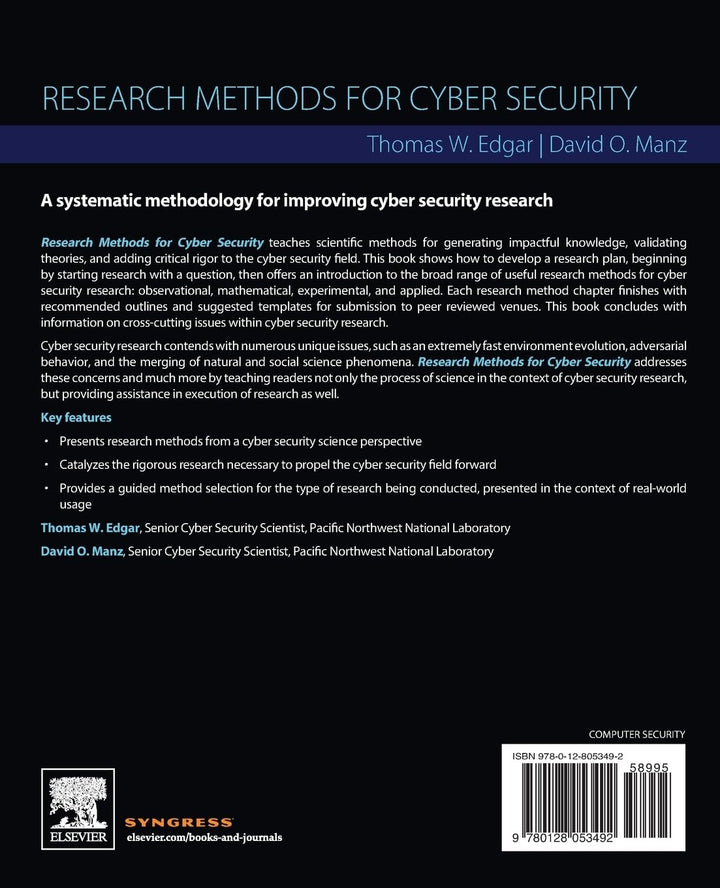 Research Methods for Cyber Security, Taschenbuch