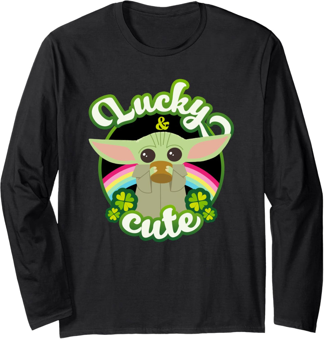 Star Wars St. Patrick's Day Grogu Lucky Cute Langarmshirt