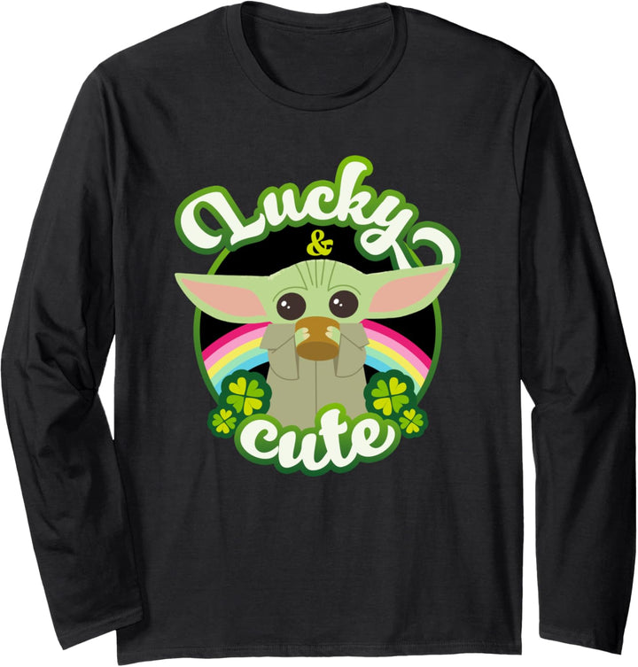 Star Wars St. Patrick's Day Grogu Lucky Cute Langarmshirt