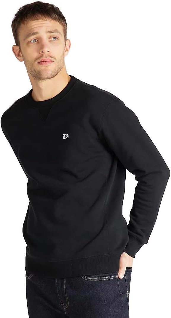 Lee Herren Plain Crew SWS Sweatshirt M Schwarz, M Schwarz