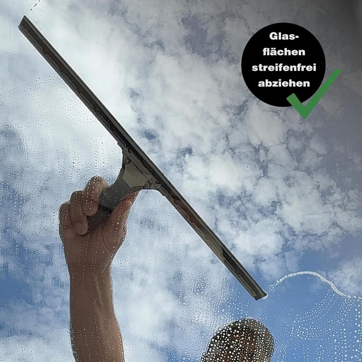 FenWi Fensterabzieher in 45cm Breite/Duschabzieher/breiter Abzieher mit Edelstahl-Abziehschiene für