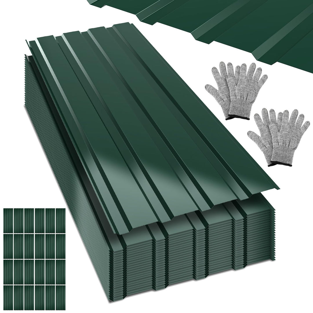 24x Profilblech Trapezblech Dachplatten 115 x 45 cm, ca. 12,4 m², 0,25 mm Metall verzinktes Stahlble