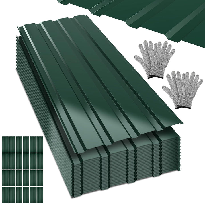 24x Profilblech Trapezblech Dachplatten 115 x 45 cm, ca. 12,4 m², 0,25 mm Metall verzinktes Stahlble