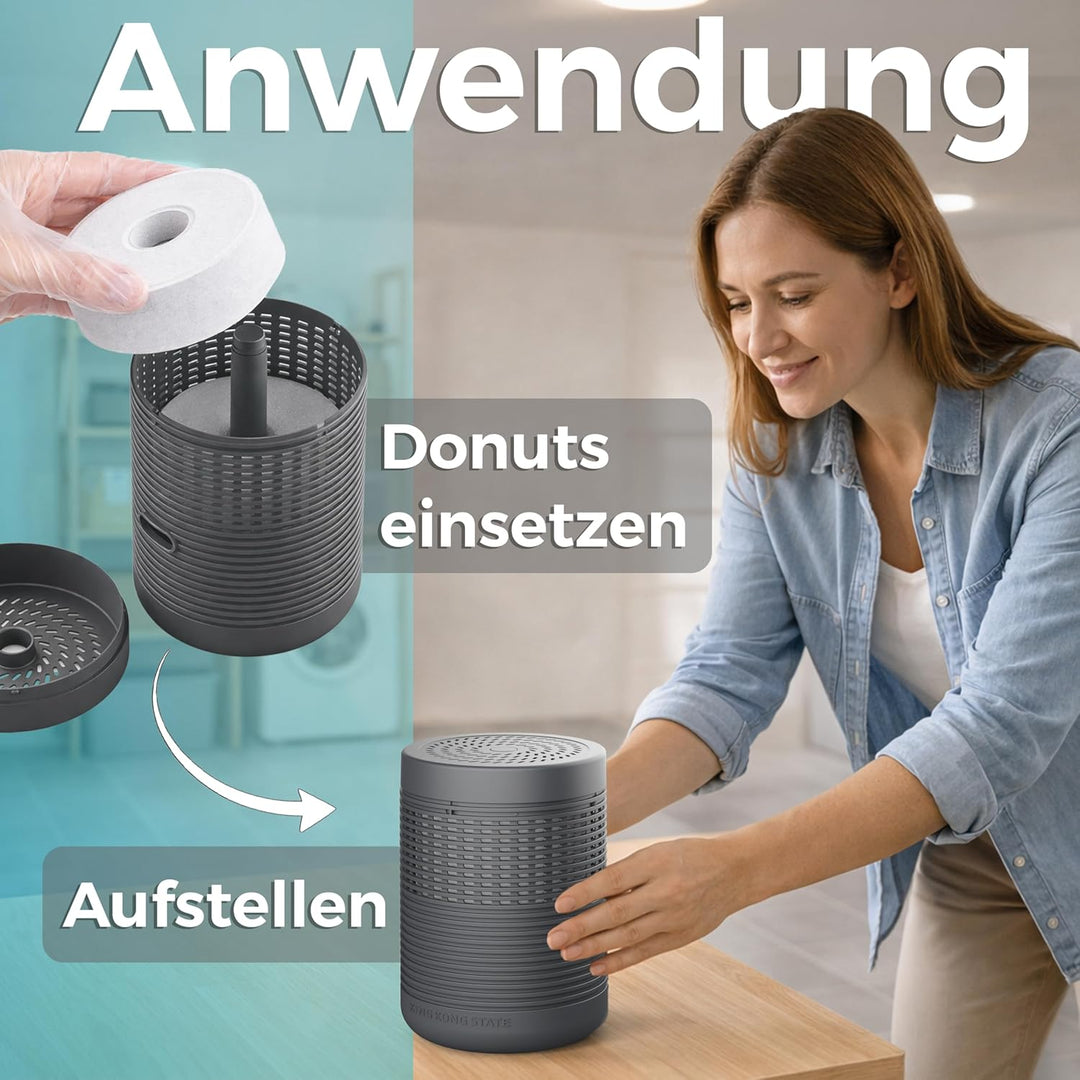 4x Nachfüll-Donut für King Kong State Luftentfeuchter ohne Strom | Raumentfeuchter Granulat gegen Sc