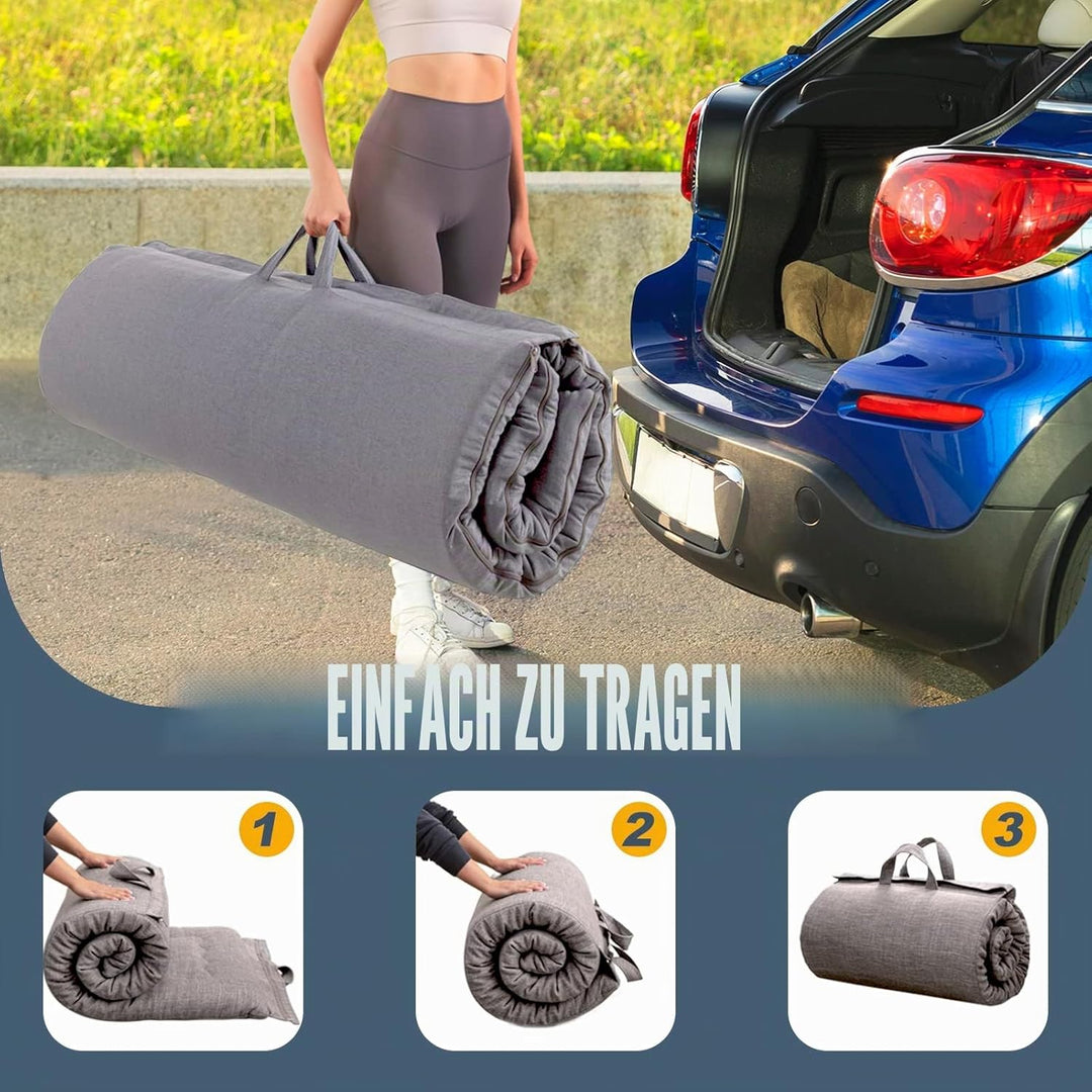 MAXYOYO Tragbare, Faltbare Futon-Matratze, hypoallergener Stoff und Schaumstoff-Matratzenauflage mit