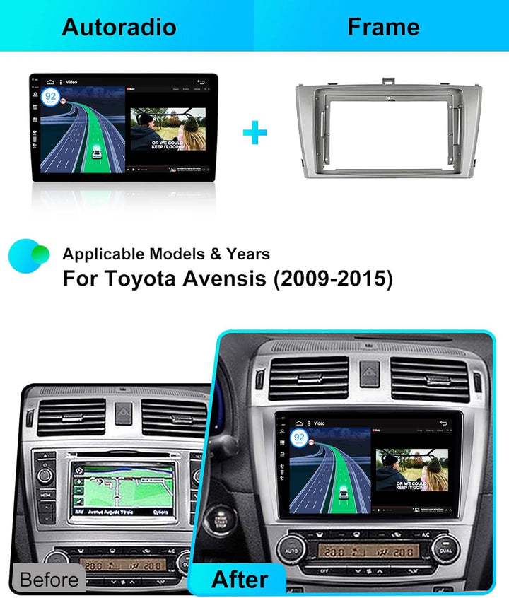 JOYX Android 15 IPS Autoradio Passt für Toyota Avensis (2009-2015) - Eingebautes CarPlay Android Aut