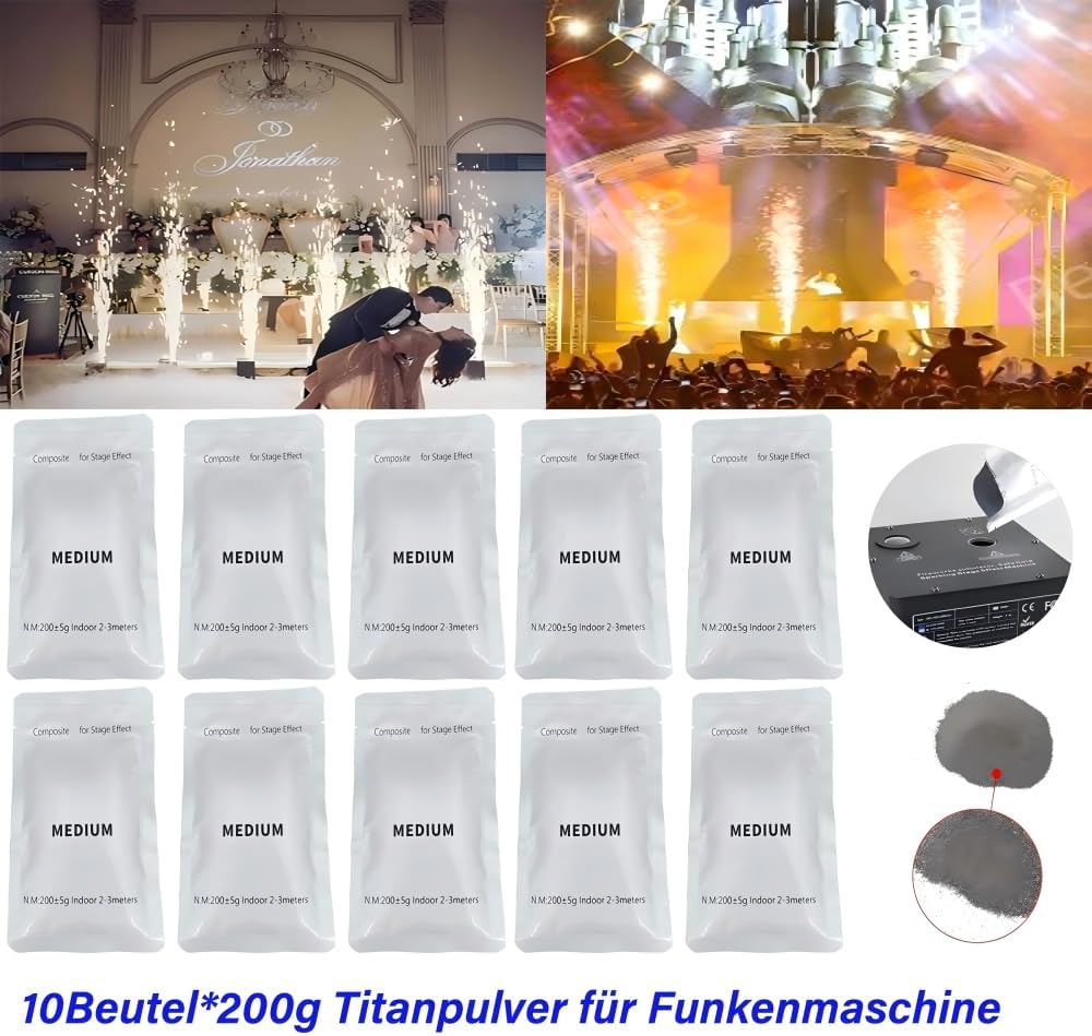 10 Stück*200g Titan pulver Granulat für Cold Sparks Machine für Bühnen Spezialeffekt Maschine，geeign
