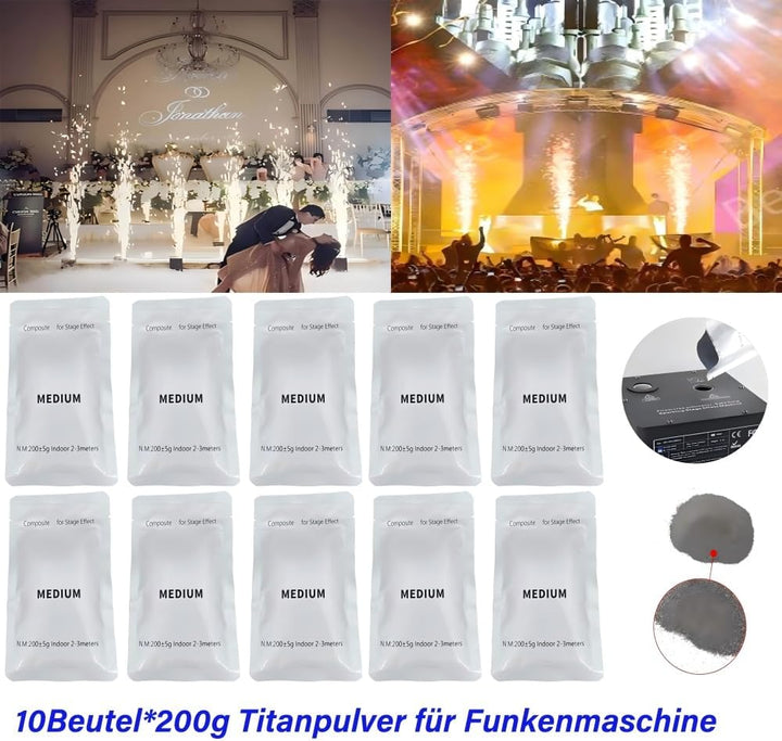 10 Stück*200g Titan pulver Granulat für Cold Sparks Machine für Bühnen Spezialeffekt Maschine，geeign