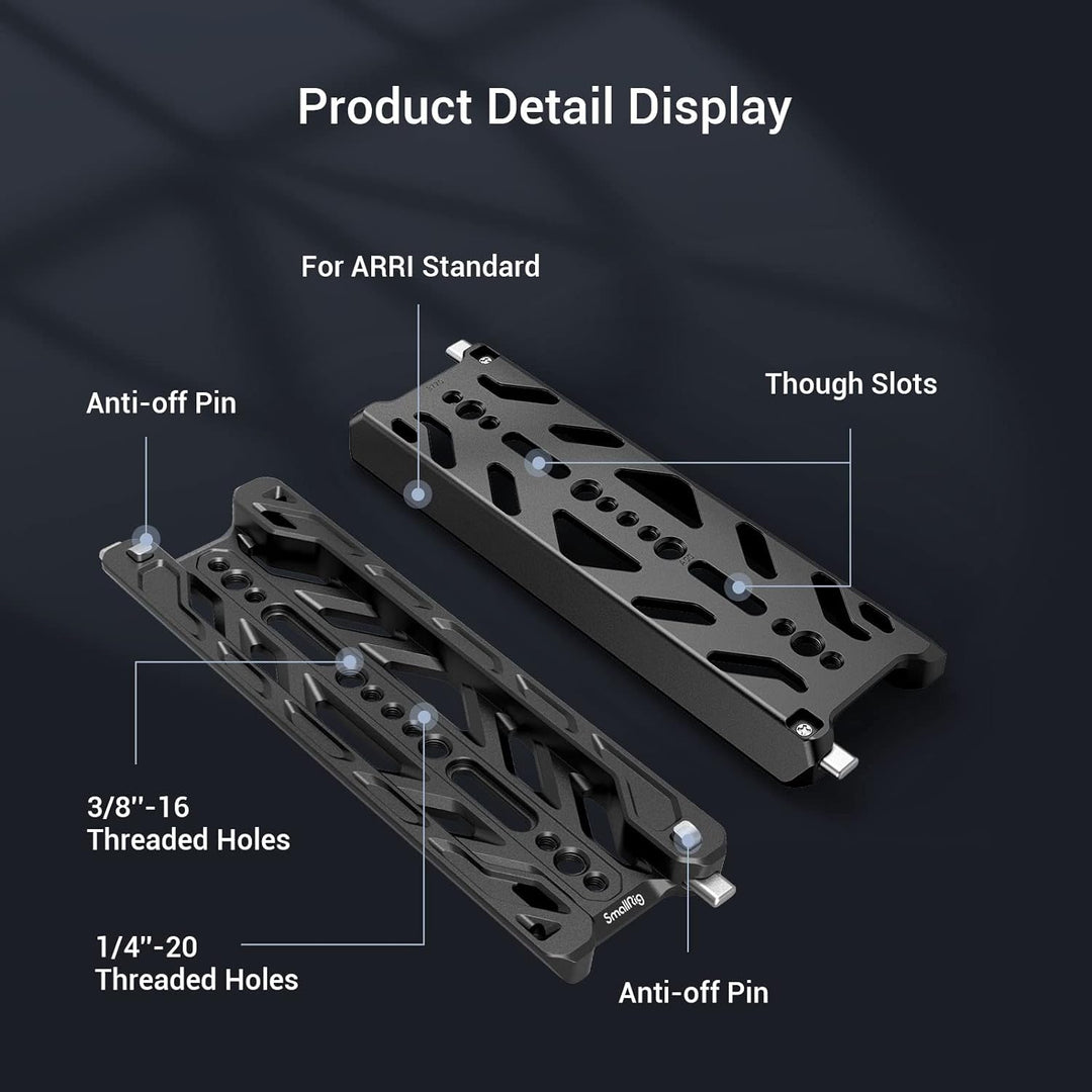 SMALLRIG 8" Dovetail Plate für ARRI Lightweight mit Sicherheitsdesign zum Anbringen von Kit, Grundpl