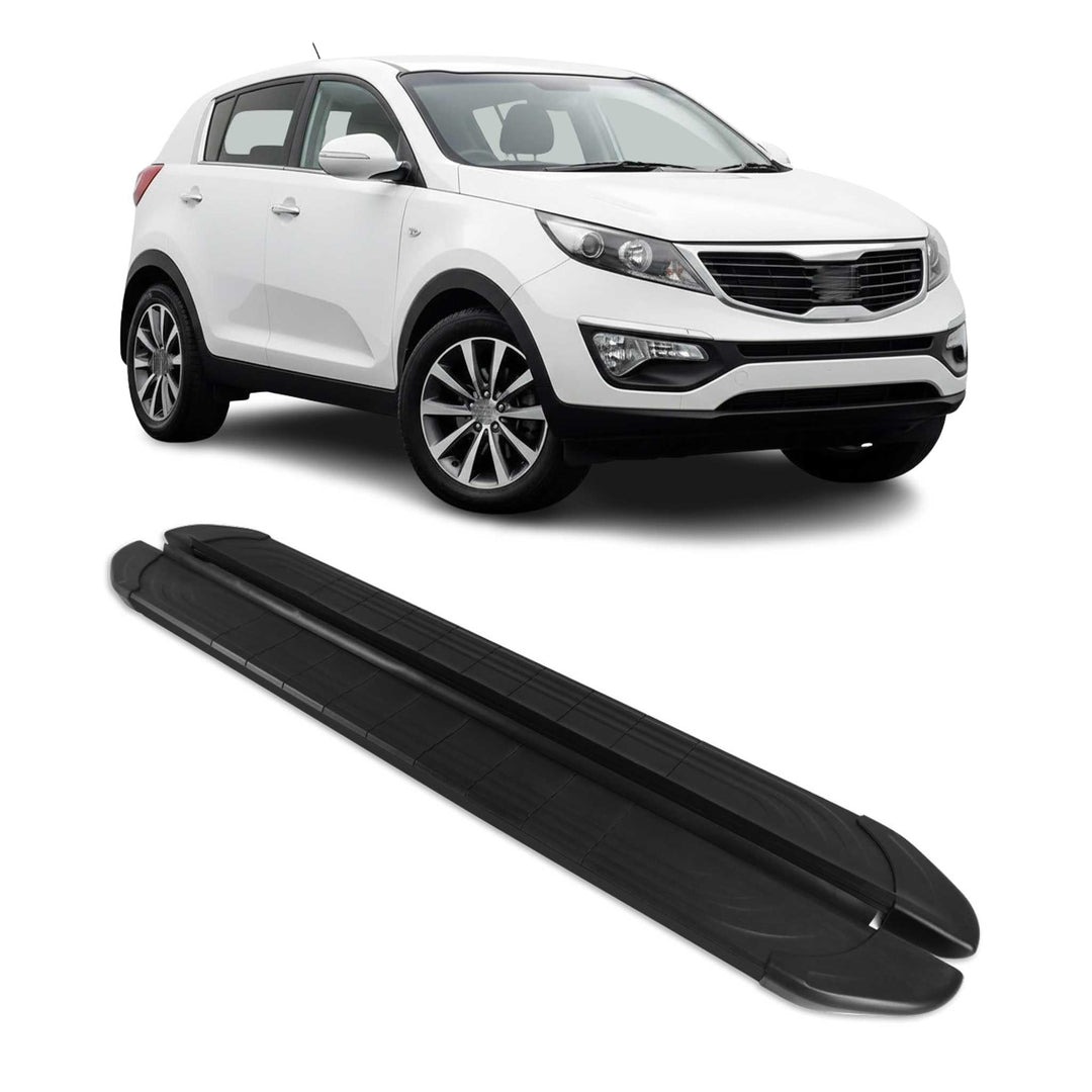 OMAC Trittbretter Seitenschweller kompatibel mit Kia Sportage 2010-2015 Aluminium Schwarz Silber APA